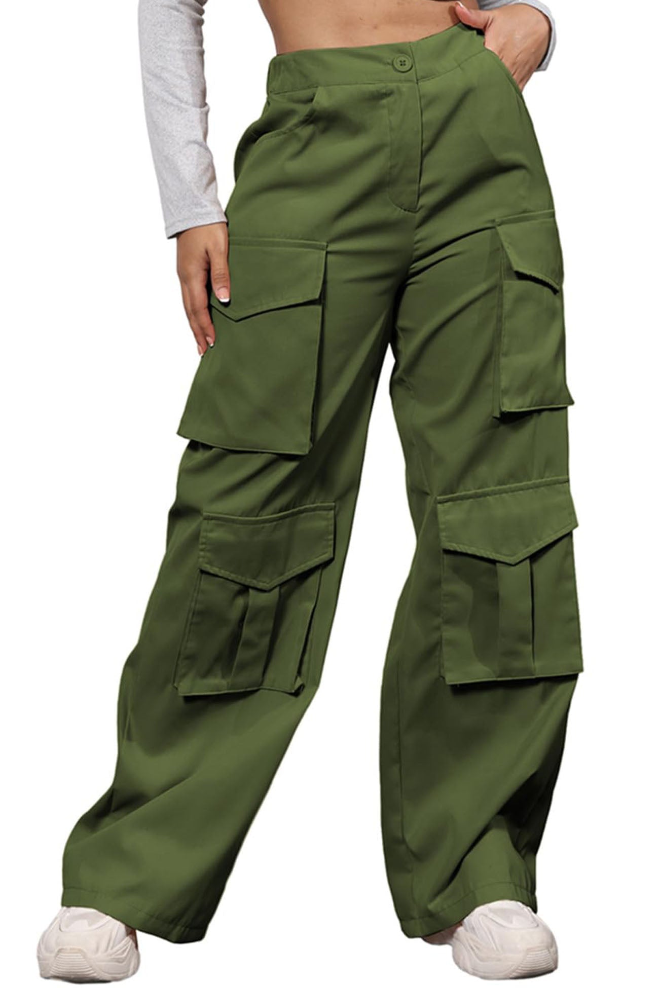 Wide Leg Cargo Pants With Pockets