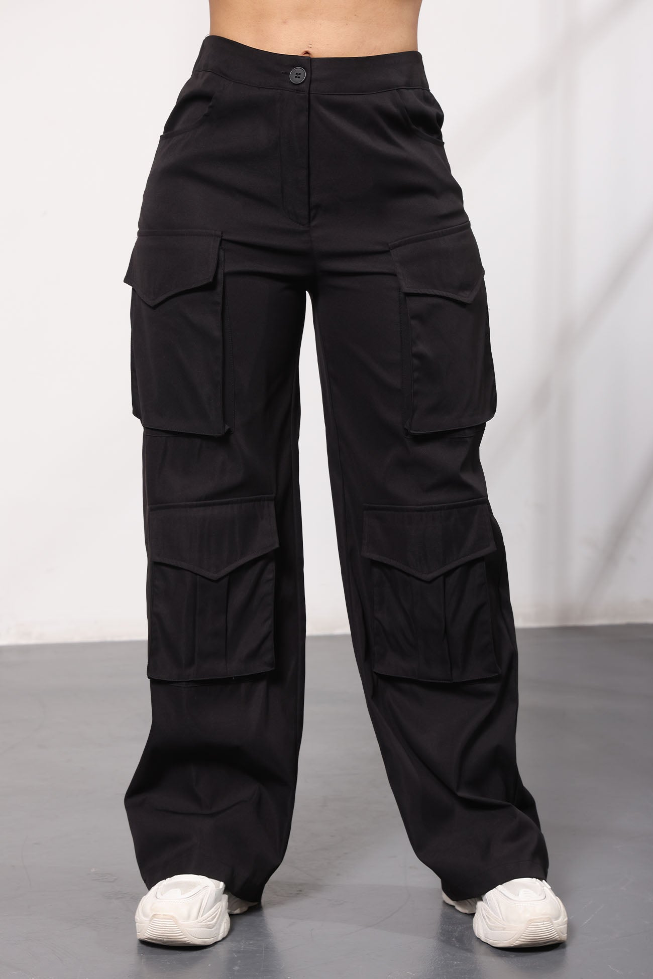 Wide Leg Cargo Pants With Pockets