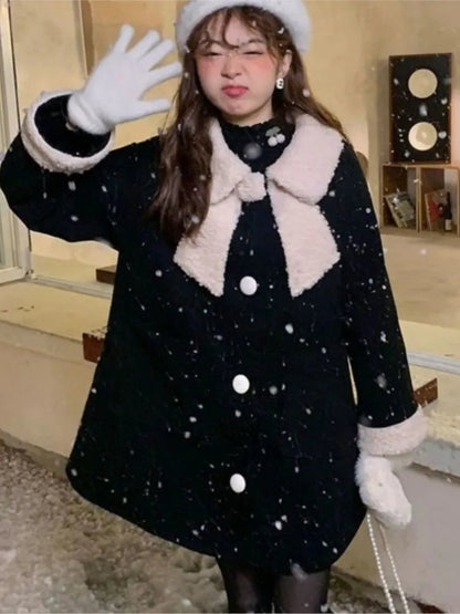 Winter Christmas Warm Loose Red Thick New Coat