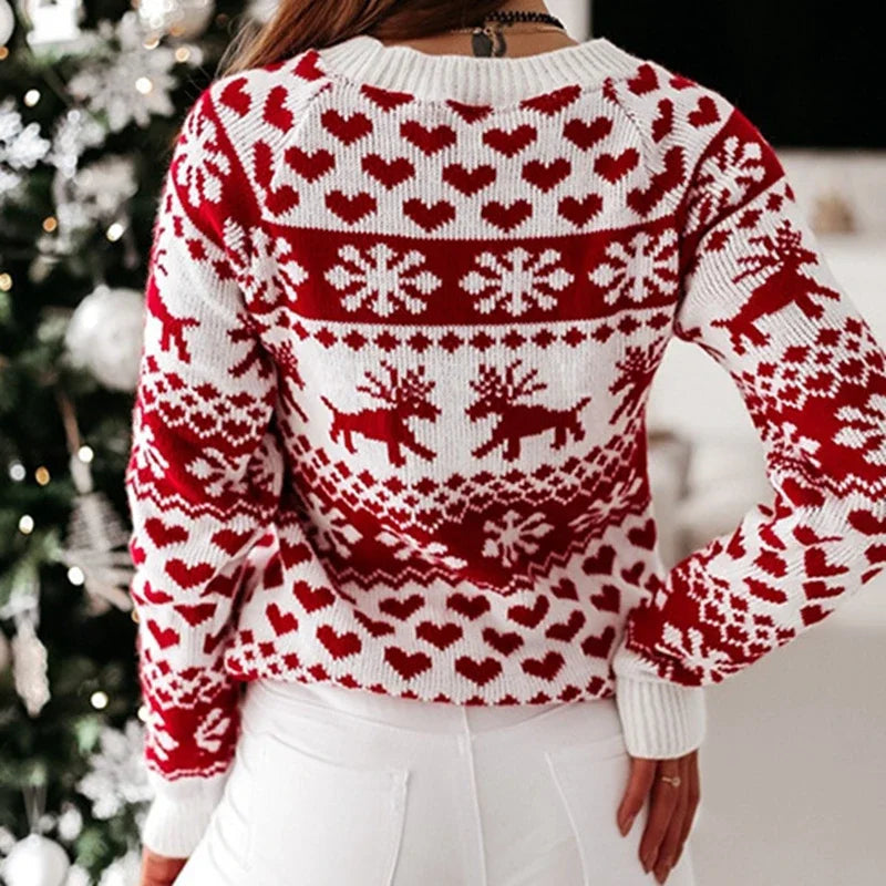 Christmas Knitting Soft Warm Knitwear Full Sleeve Sweater