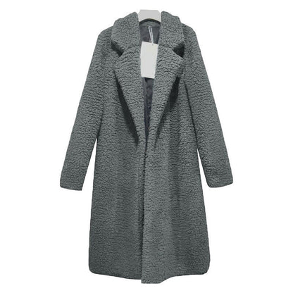 Dressbetty - Multi-color Faux Fur Long Coat