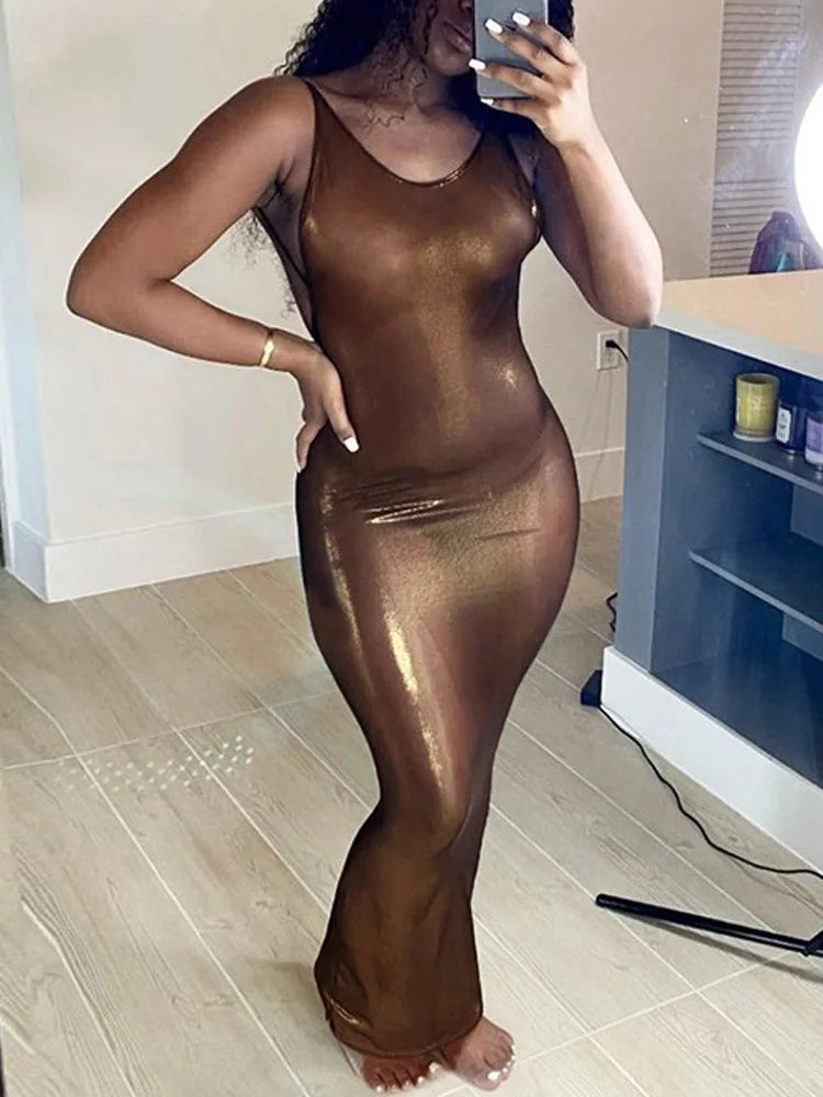 Autumn Summer Bodycon Sleeveless Sun Female Midi Dresses