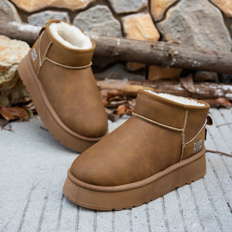 Short Plush Warm Flat Comfortable Chelsea Ankle Snow Boot
