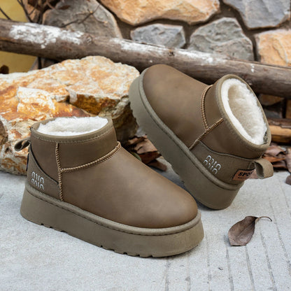 Short Plush Warm Flat Comfortable Chelsea Ankle Snow Boot