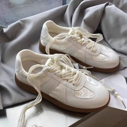 Jogging Youth Silver Lace-up Athletic Low Heels Tennis Flats Skateboard