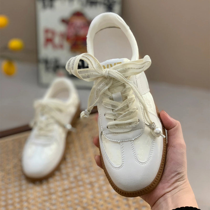 Jogging Youth Silver Lace-up Athletic Low Heels Tennis Flats Skateboard