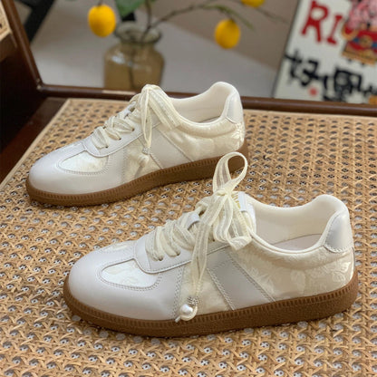 Jogging Youth Silver Lace-up Athletic Low Heels Tennis Flats Skateboard