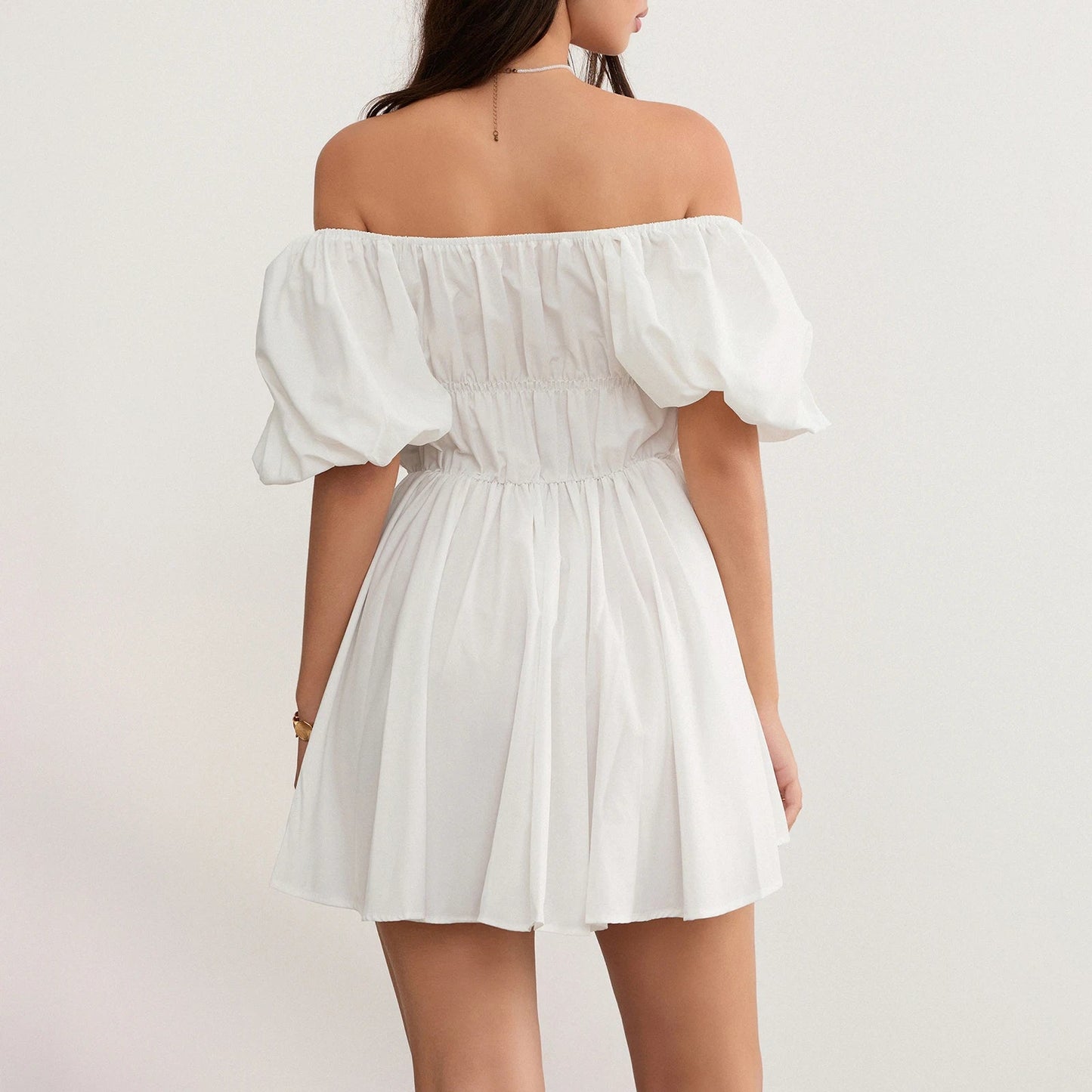 Puff Sleeve Off-shoulder Mini Dress