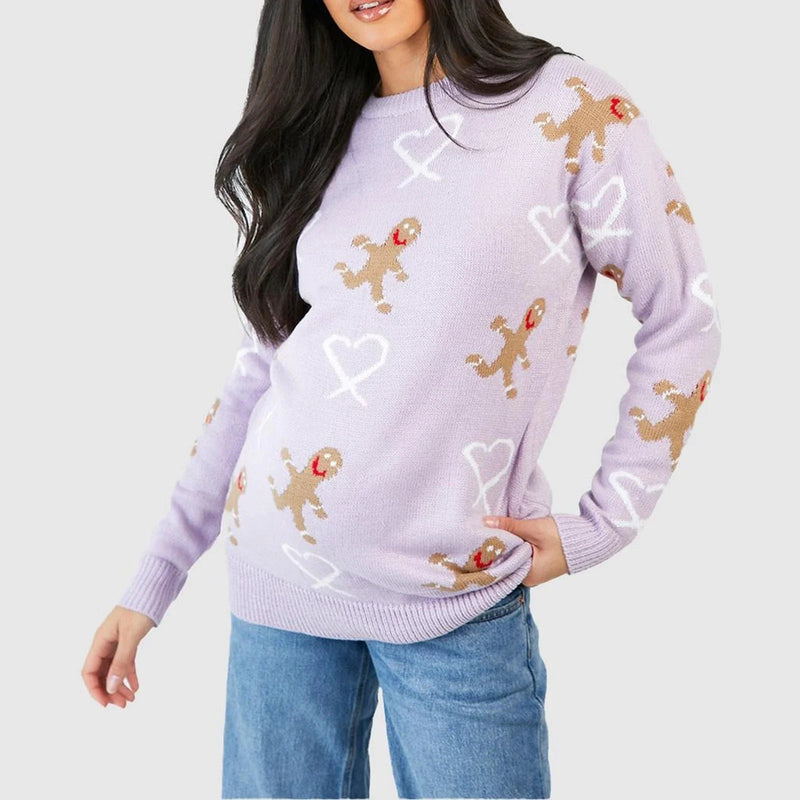 Gingerbread Christmas Sweater - Long Sleeve Loose Fit