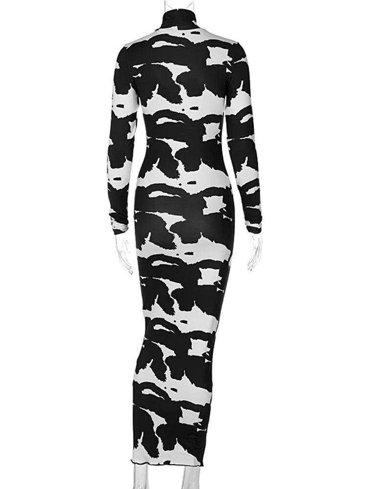 Autumn Printed Pencil Midi Dresses
