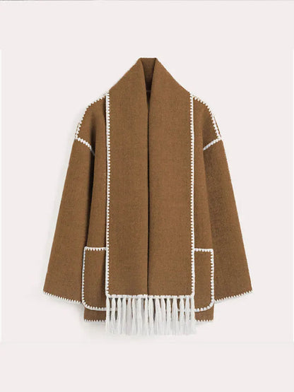 Single-breasted Round Long Warm Autumn High Coat