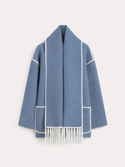 Single-breasted Round Long Warm Autumn High Coat