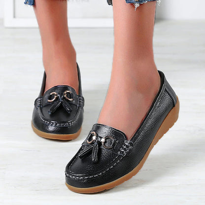 Genuine Leather Tenis Nurse Slip on Retro Moccasins Flats Loafers