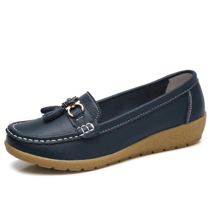 Genuine Leather Tenis Nurse Slip on Retro Moccasins Flats Loafers