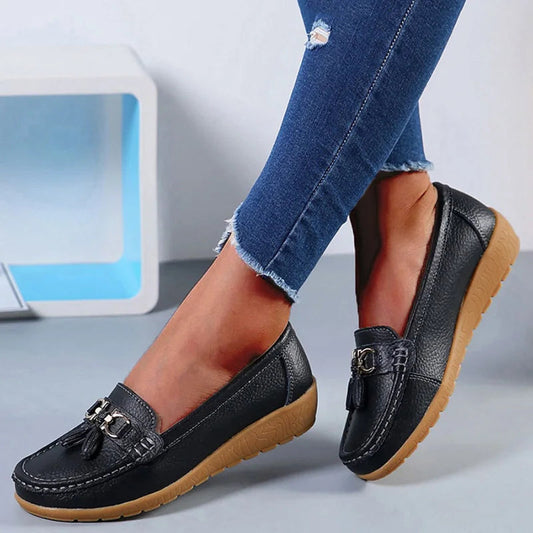 Genuine Leather Tenis Nurse Slip on Retro Moccasins Flats Loafers