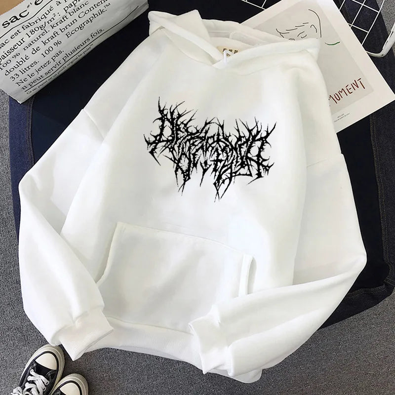 Hoodie Pullover Sweatshirt Autumn Cotton Hoodies Gothic Hip Hop Oversize Winter Clothes Sweater Female Top