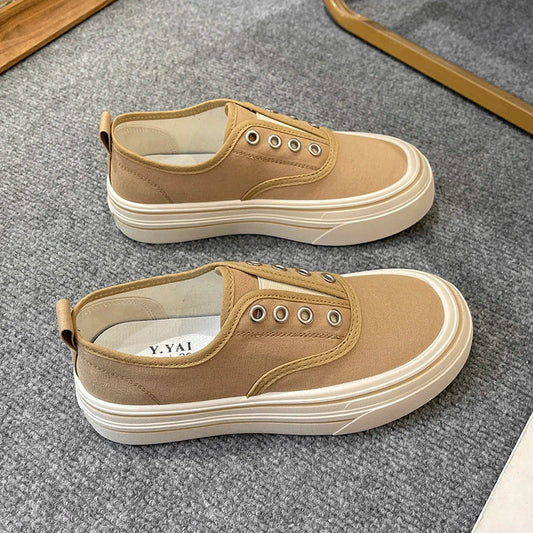 Outdoor Walking Canvas Jogging Slip-on Vulcanized Flat Skateboard