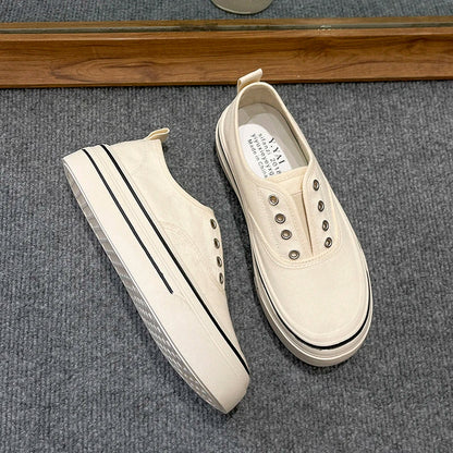 Outdoor Walking Canvas Jogging Slip-on Vulcanized Flat Skateboard