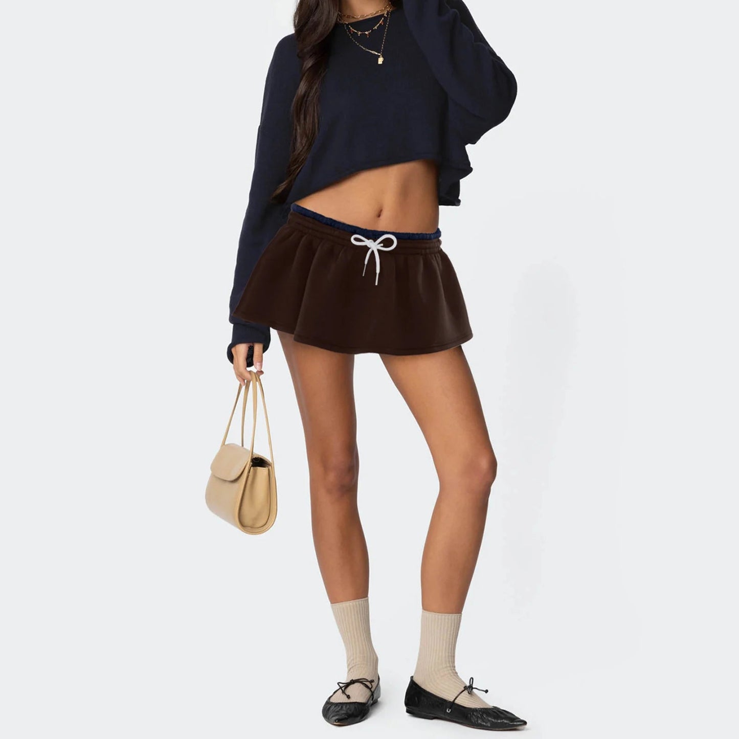 Patchwork Drawstring Beach Skirt
