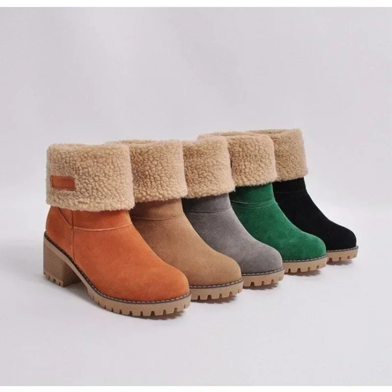 Fur Warm Wool Booties Ankle Comfortable Mid Snow Boot