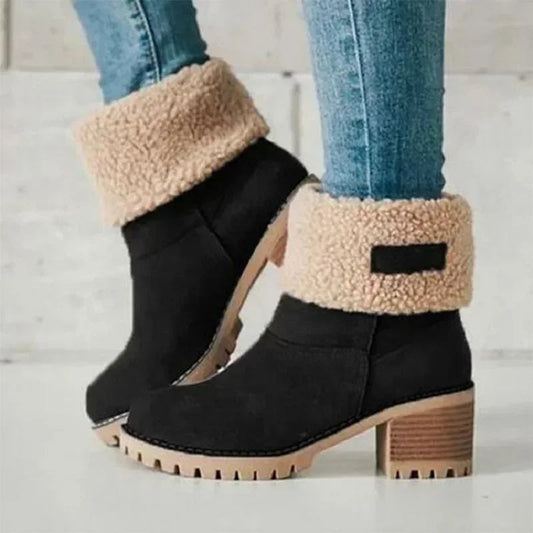 Fur Warm Wool Booties Ankle Comfortable Mid Snow Boot