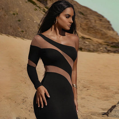 Summer Patchwork Perspective Slimming Puss Midi Dresses