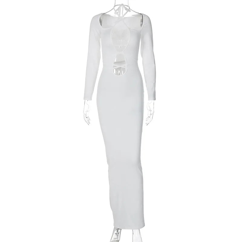 Bodycon Autumn/winter New Lace-up Slim Midi Dresses