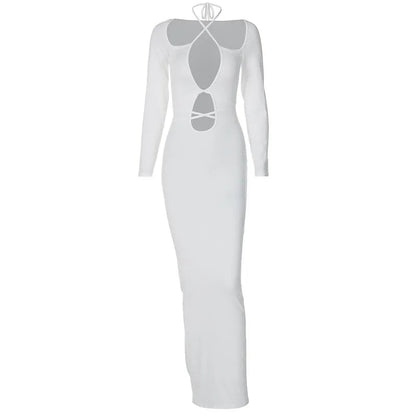 Bodycon Autumn/winter New Lace-up Slim Midi Dresses