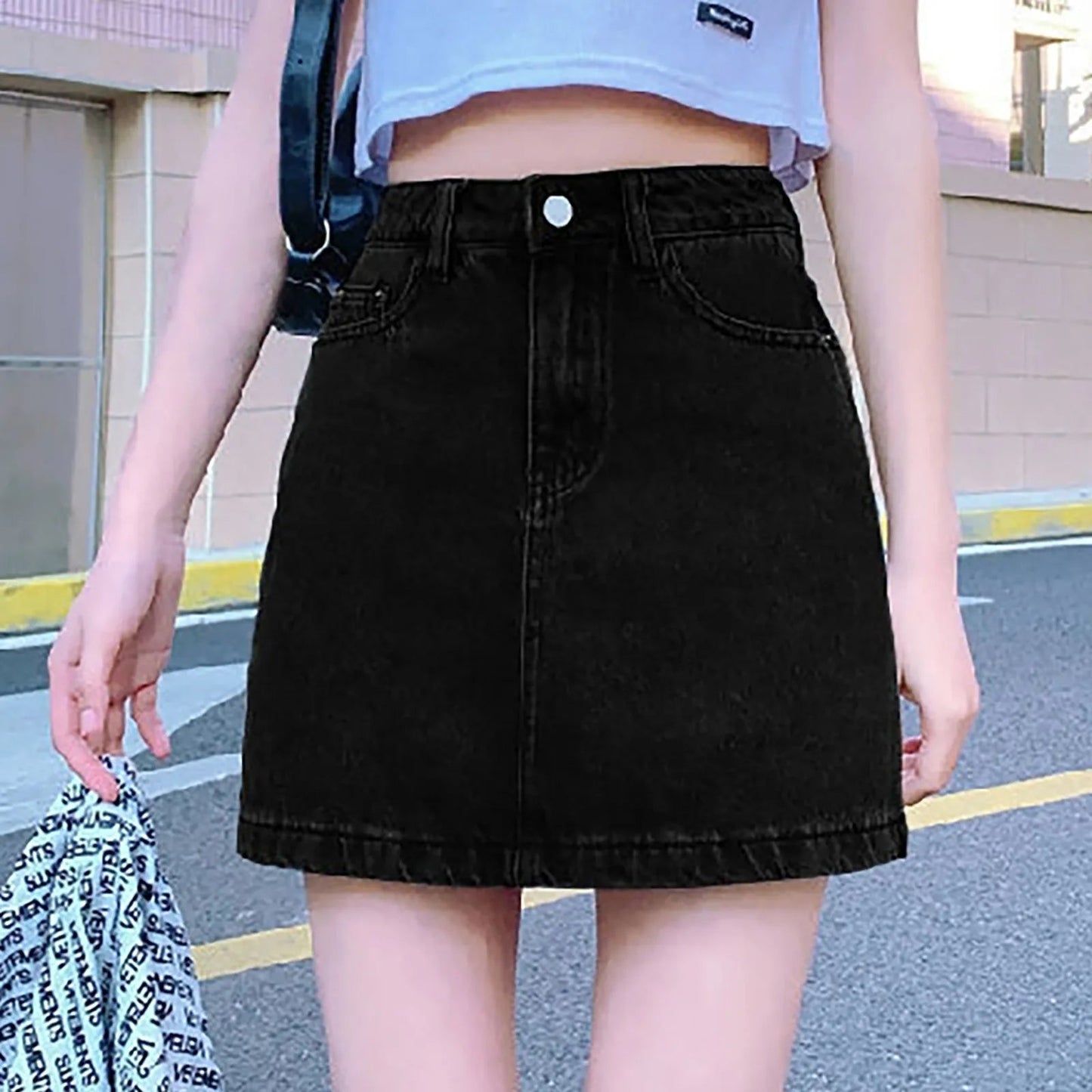 Color Bodycon Jeans Skirt