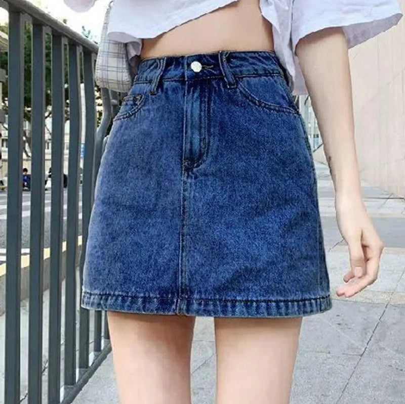 Color Bodycon Jeans Skirt
