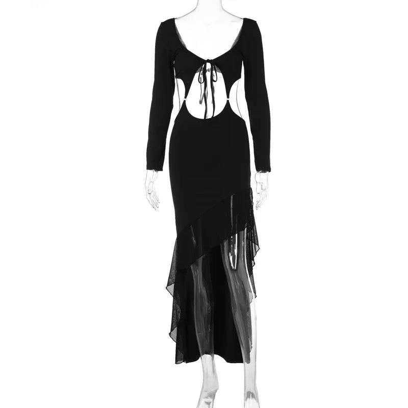 Hollow Backless High Wedding Clothing Y2k Midi Dresses