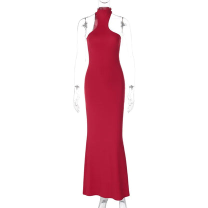 Spring Sleeveless Halter Puss Club Midi Dresses