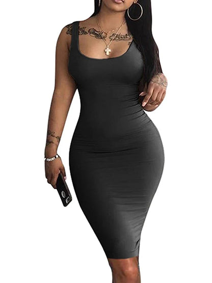 Bodycon Tank Basic Club Midi Dresses