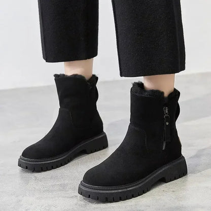 Mid-tube Plus Velvet Thickened Warm Platform Snow Boot