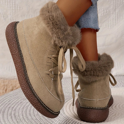 Color Short Plush Lined Comfortable Warm Winter Snow Boot