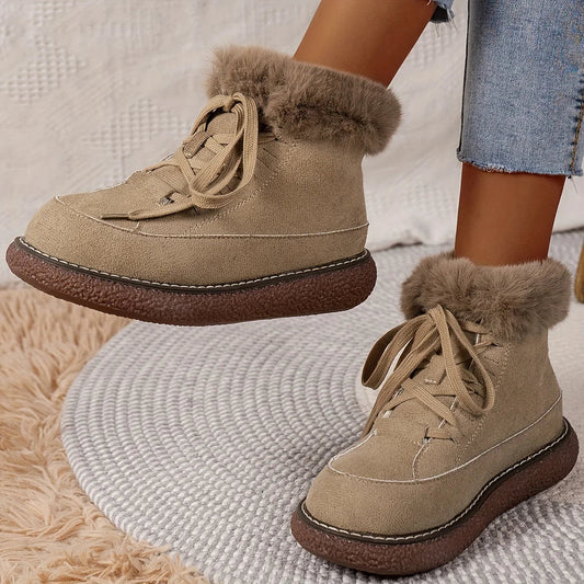 Color Short Plush Lined Comfortable Warm Winter Snow Boot