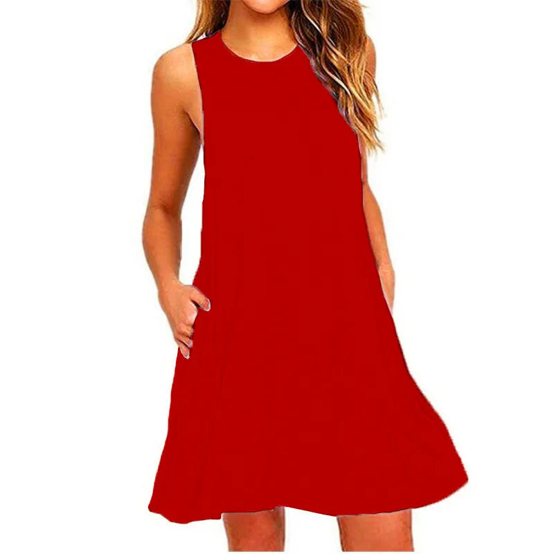 Summer Swing T-shirt Beach Midi Dresses