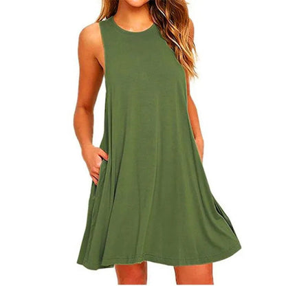 Summer Swing T-shirt Beach Midi Dresses