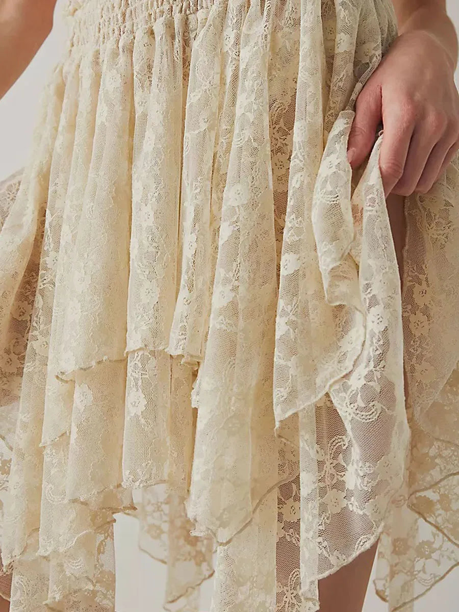 Lace Irregular Hem Skirt