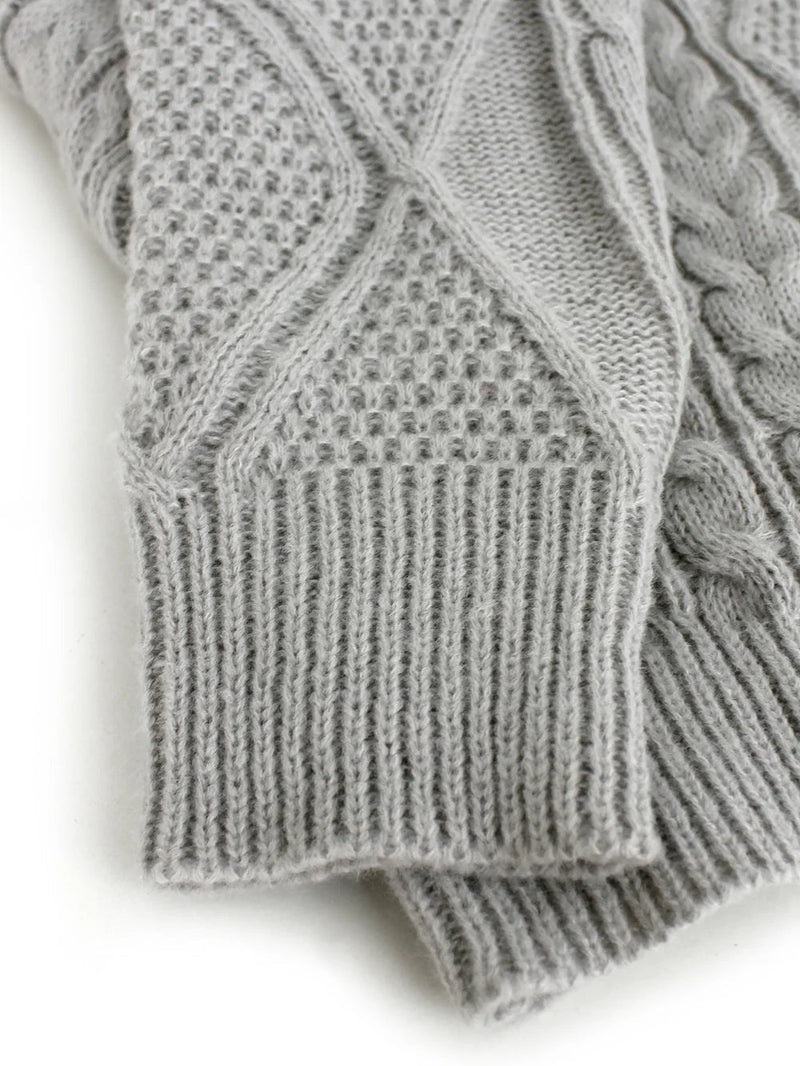 Long Round Collar Pullover Short Twist Winter Sweater