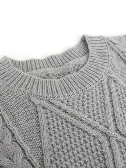 Long Round Collar Pullover Short Twist Winter Sweater