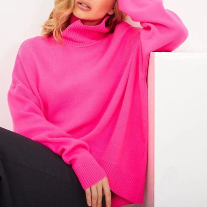 Turtleneck Oversized Chunky Long Loose Slouchy Sweater