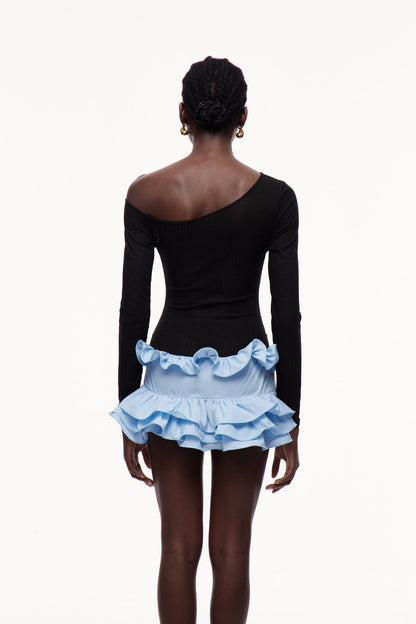 Xue Mesh Ruffle Mini Dress