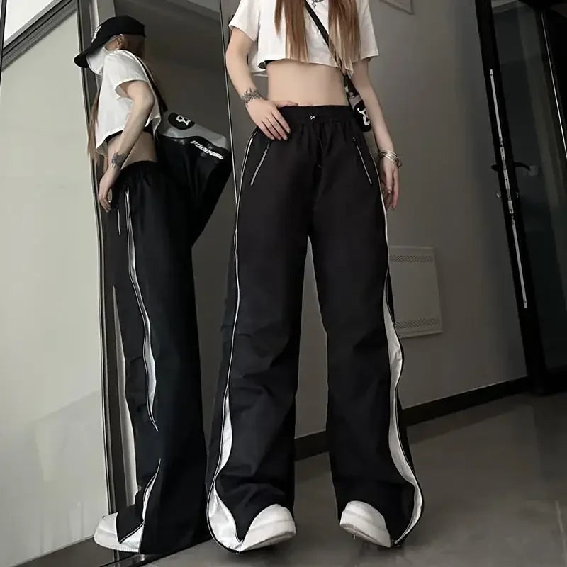 Korean Hip Hop Harajuku Lady's Wide Leg Jogger Sweatpants