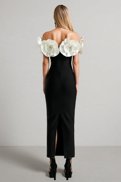Slaia Flower One Shoulder Maxi Dress