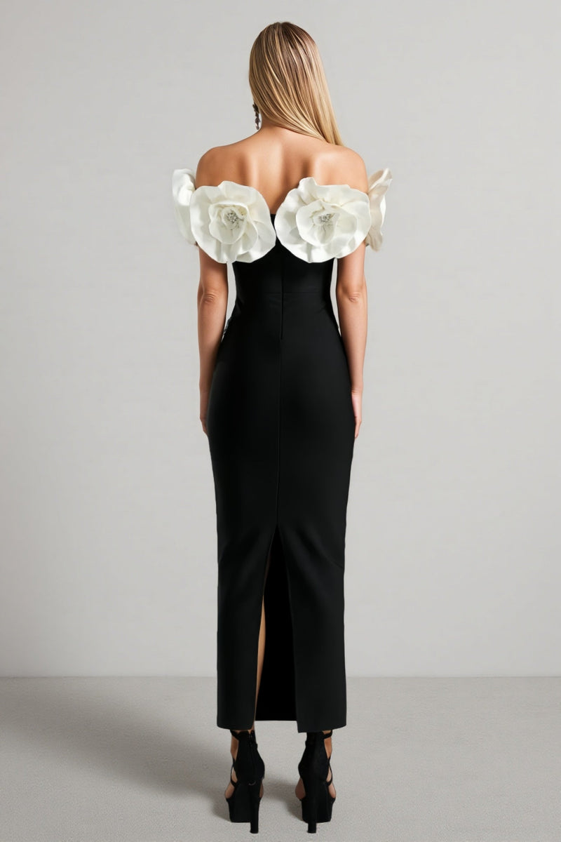 Slaia Flower One Shoulder Maxi Dress