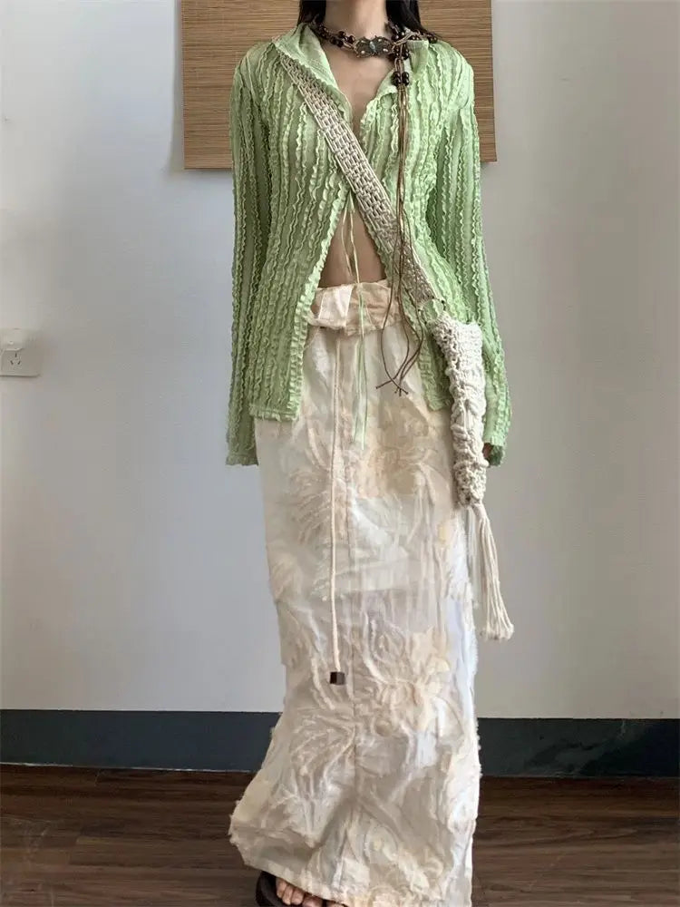 Green Long Sleeve Blouse