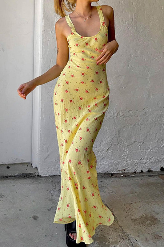 Yellow Scoop Neck Tank Dress