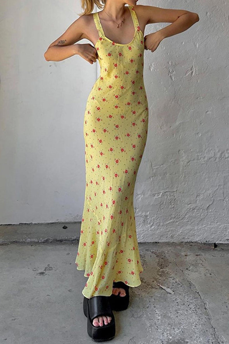 Yellow Scoop Neck Tank Dress