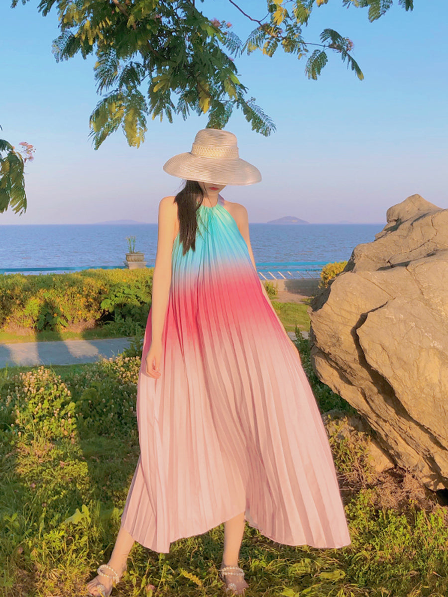 Yellow Plus-size Beach Maxi Dress